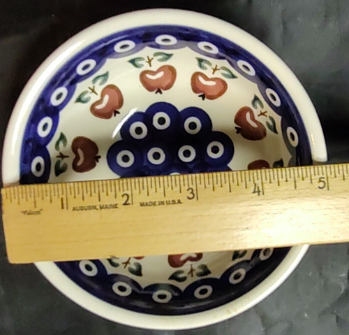 Boleslawiec Polish Pottery Cereal Bowl Apple Pattern - 5" - Picture 4 of 8