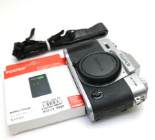 FUJIFILM X-T10 Body Silver Mirrorless Digital Camera 16.3MP Tested w/ Charger