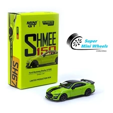 Mini GT x Tarmac Works 1:64 SHMEE150 Ford Mustang Shelby GT500 (Grabber Lime)