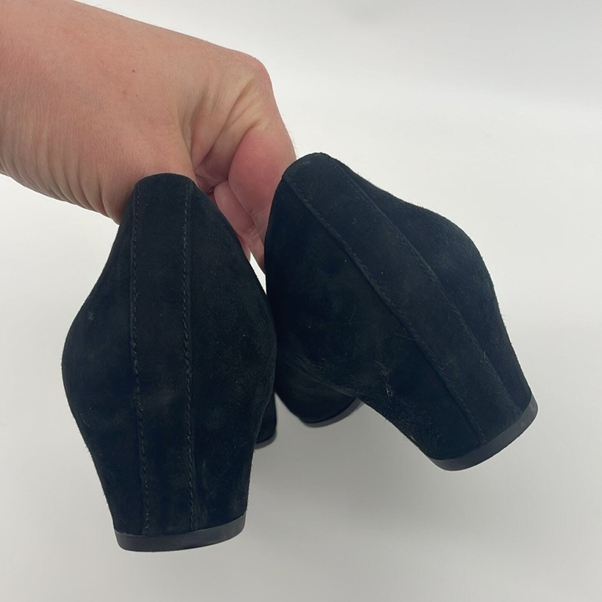 Eileen Fisher Suede Heels in Black 6 A17 View 5