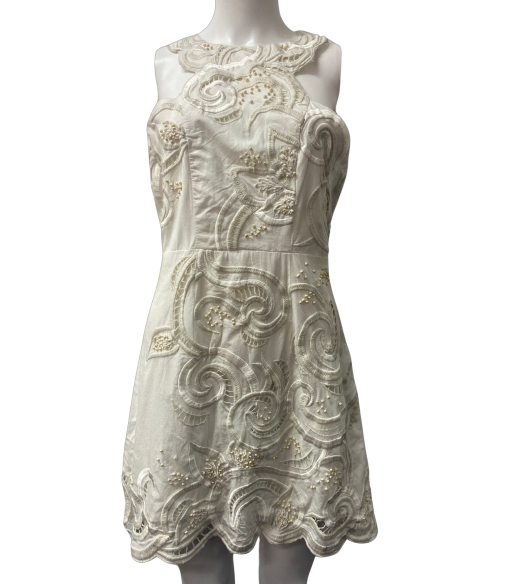 Anthropologie Ivory Mini Dress Open Back UK 14 | US 10 | FR 42 RRP 220 |  eBay