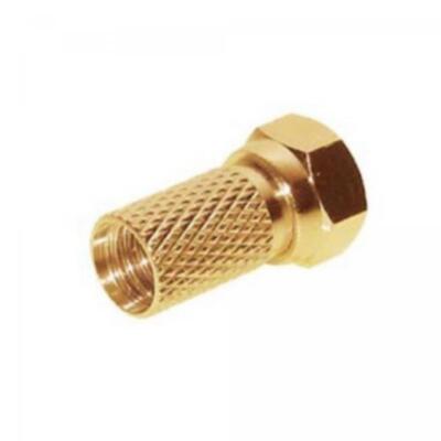 10 x High End F-Stecker gold vergoldet 6,7mm mit Mutter Sat BK DVB-S DVBS2