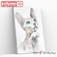 Paint By Numbers Kit Cat Animal Home Beginner DIY Painting Decor Oil Adult Kids