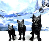 3pcs 3D Printed Wolf, Articulated Black Wolf Toy ,Fidget Wild Animal Wolf Toy
