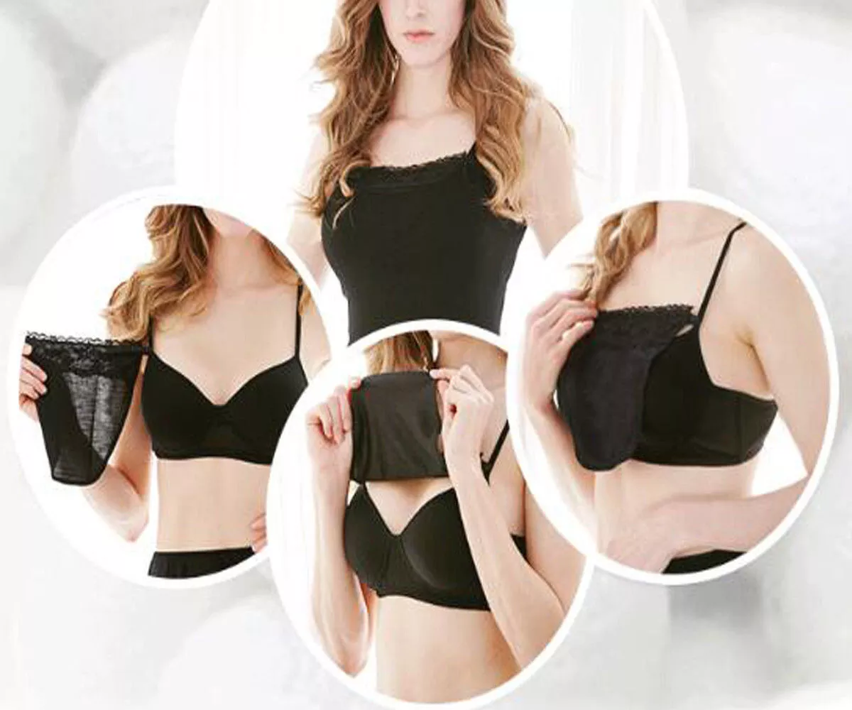 15PCS Lace Mock Clip-on Camisole Bra Insert Modesty Panel Cleavage Cover Up  Vest
