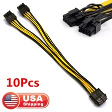 10Pcs PCI-E 8 pin Male to Dual PCIE 6 2pin Female GPU Power Cable Splitter 18AWG