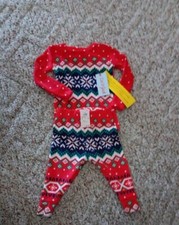 Cat  Jack Holiday Pajamas Set Size 12 Month 2 Pc PJ's Unisex Oeko-Tex Red