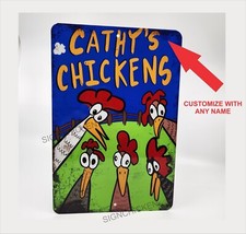 CUSTOM NAME CHICKEN SIGN - ANY NAME ON TOP, GIFT, CHICKEN, FUNNY SIGN for coop
