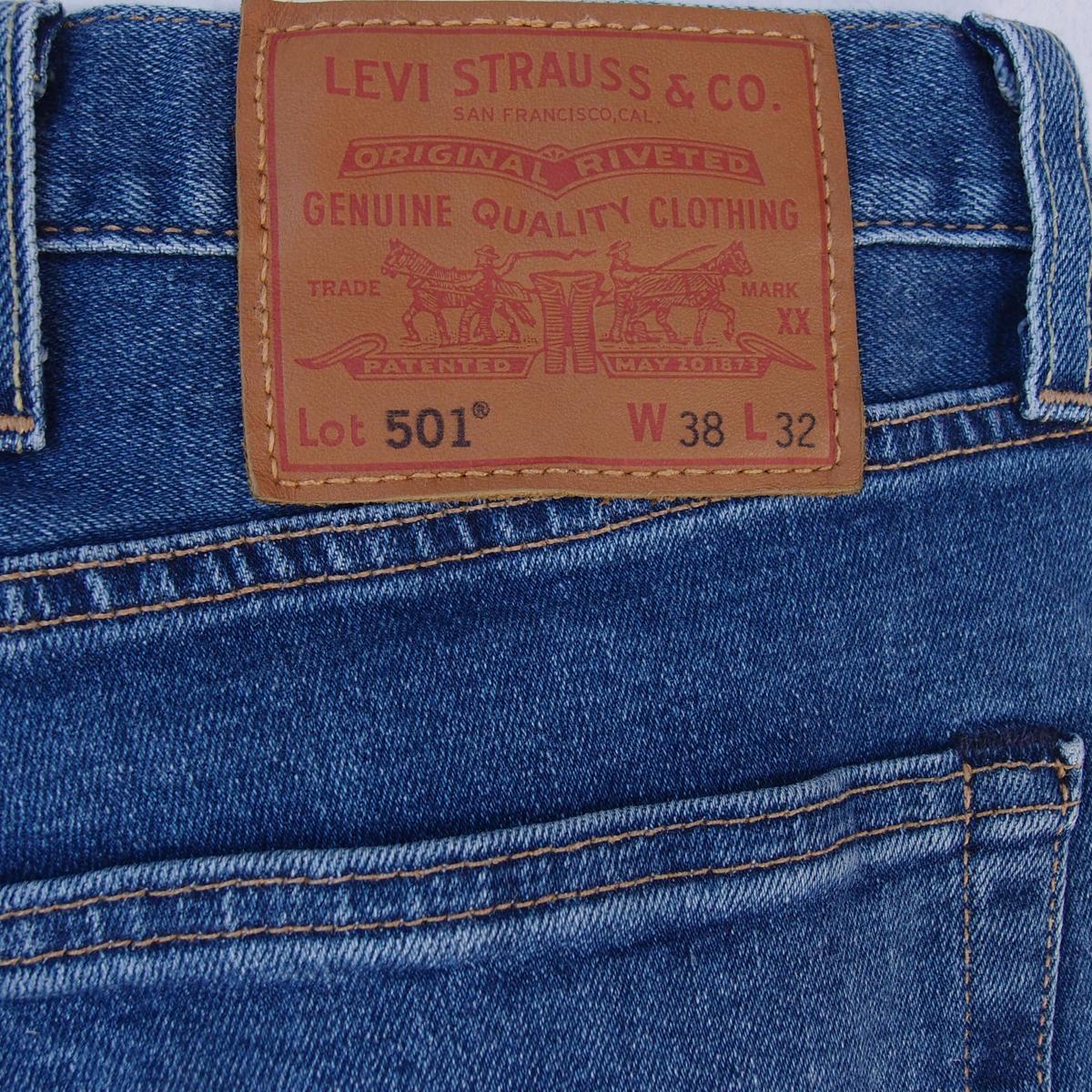 Mens Levi's 501 Stretch Straight Blue Jeans W38 L34 | eBay