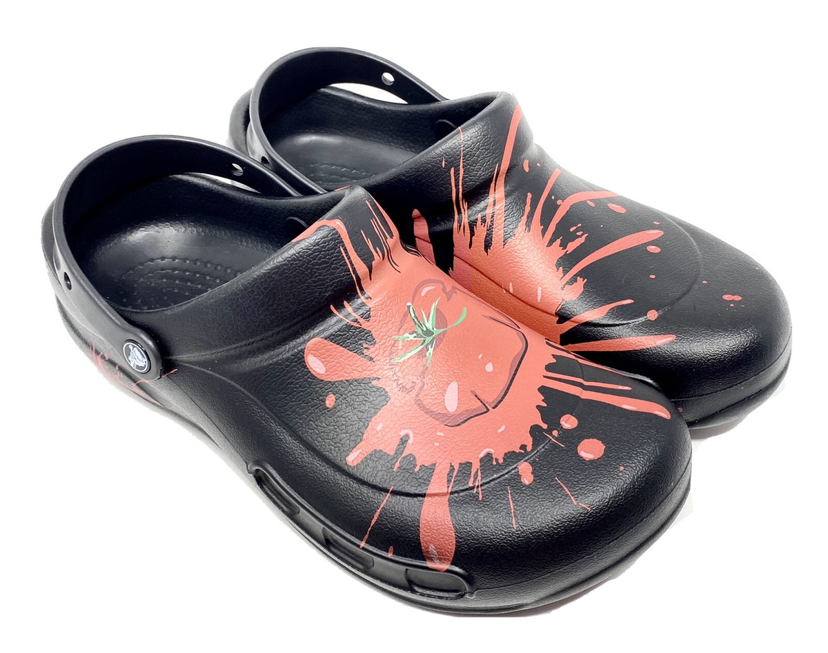 Crocs Bistro Tomato Splat Clog Black/Red Men's 13 EUC > Rare