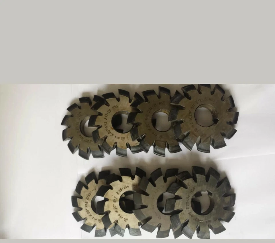 Modulfräser Zahnradfräser -Zahnformfräser  Set M 0,2 -M15 20° N1-N8 Walzenfräser - Bild 3 von 4