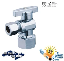 Pack of 10 pcs 1/4 Turn Compression Angle Stop Valve 3/8" OD x 5/8" OD (129-22S)