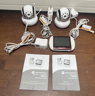 Motorola MBP36 Wireless Video Baby Monitor w/ 3.5-Inch Color LCD + 2 camera