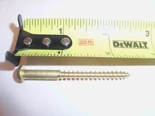 #14 X 2-1/4" Brass Slotted Round Head Wood Screw VINTAGE Made in USA Quantity 10