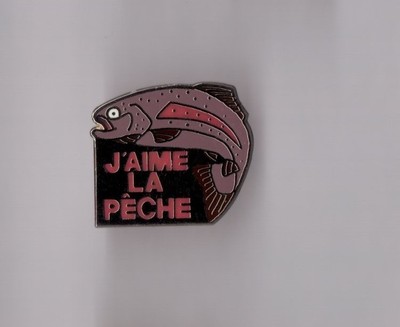Pin's Ich liebe Angeln (silberner Zamak signiert AGEP)