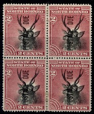 NORTH BORNEO QV SG D2, 2c black & lake, UNUSED. Cat &pound;112+ BLOCK x 4