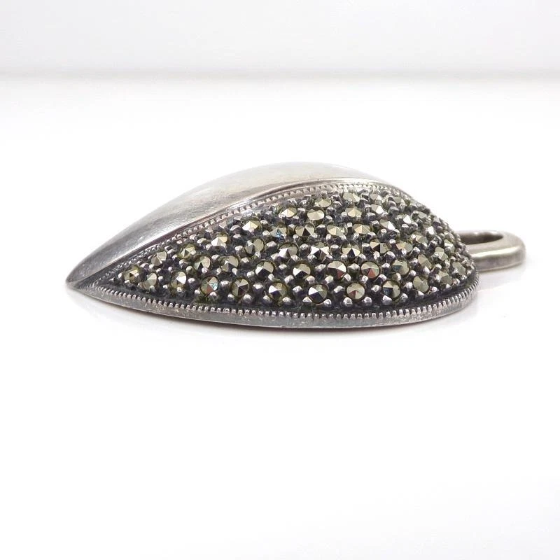 Judith Jack 纯银大号圆顶心形马卡赛吊坠 LJF3 — 第 2/4 张图片