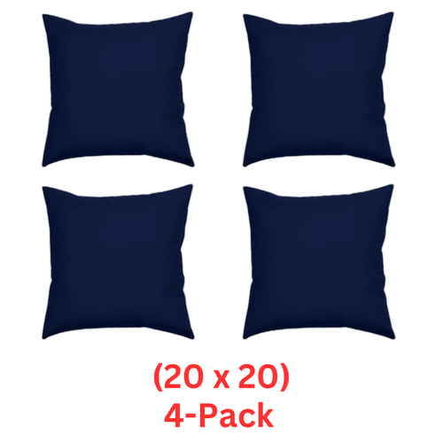 Almohadas de tela FoamRush de 20" x 20" con inserción de almohada de lona azul marino - Imagen 9 de 9