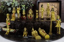 Miniature Egyptian Obelisk Gods Goddesses Pharaoh And Royalty Figurine Set of 16