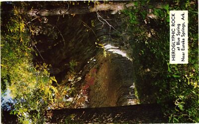 Vintage Postcard- Hieroglyphic Rock, Eureka Springs, AR. 1960s