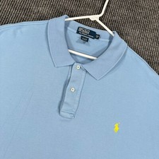 Polo Ralph Lauren Shirt Mens 2XB Big Blue Short Sleeve Casual Golf Outdoor Light