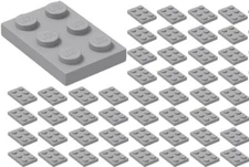 ☀️50x NEW LEGO 2x3 LIGHT BLUISH  GRAY Plates # 3021 BULK Parts City Star wars