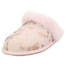 UGG Scuffette 2 Floral Foil Womens Pink Slippers Shoes -Size 8