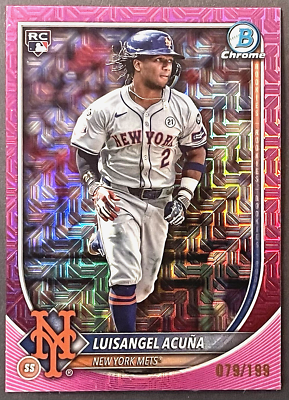 Luisangel Acuna PINK MEGA MOJO REFRACTOR /199 RC #83 2025 Bowman 