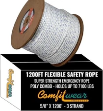 Super Strength Rope 3 Strand Twist Heavy Duty Jobs (5/8 in x 1200XLG)