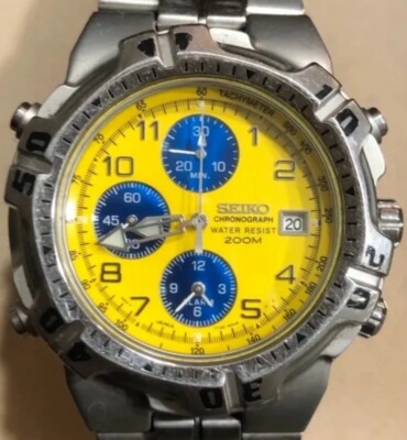 Seiko Diver 200 mm Chronograph Vintage dial…RARE Yellow Dial