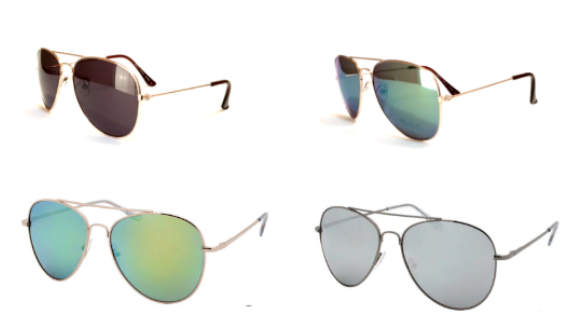 Mens Aviator Sunglasses Designer Metal Frames UV400 Sun Protection Spring Hinge-image