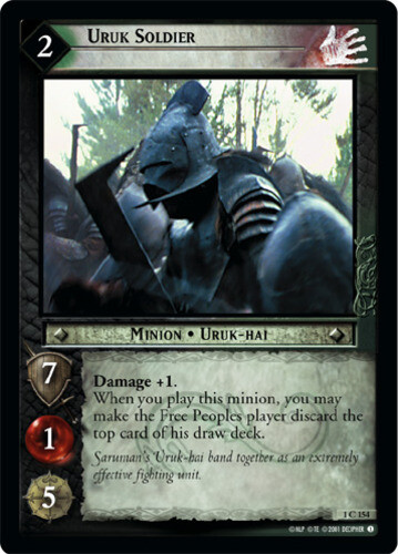 LOTR CCG 1x  Uruk Soldier - 1C154 - Foil Near Mint Fellowship of the Rings