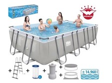 Stahlrahmen Pool-Set 549x280x122cm Happy People (77522)