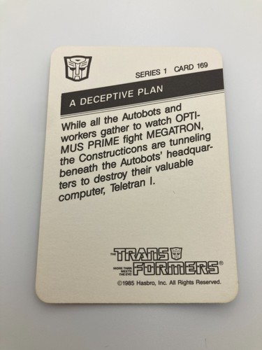 1985 Hasbro Transformers Series 1 Action Trading Cards Singles - Picture 95 of 107