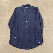 Polo Ralph Lauren Blue Custom Fit Oxford Shirt Button Down Long Sleeve