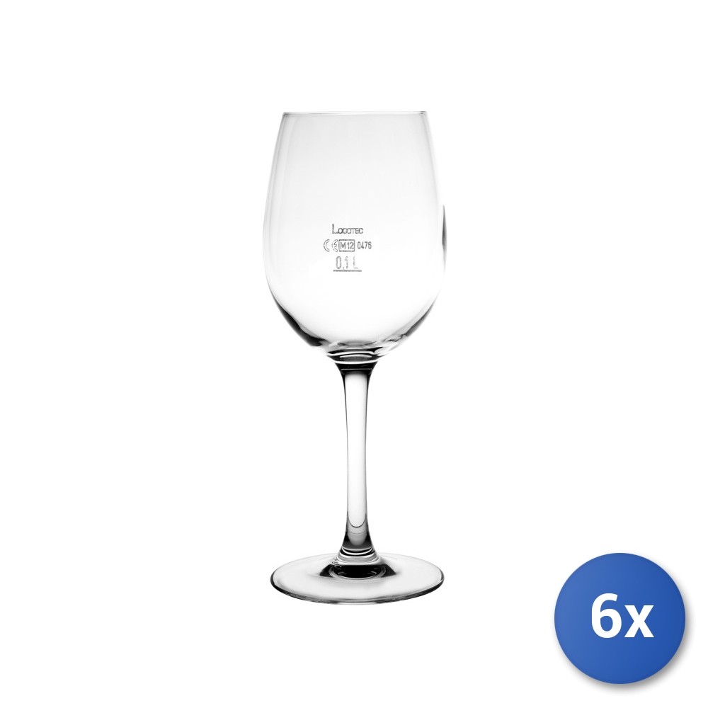 6x Transparent Glass Cabern Tulip 35Cl Cup With Stripe