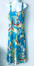 CRUZ NATORI Maxi Sleepwear Sleeveless Nightgown Polyester Turquoise Chemise M