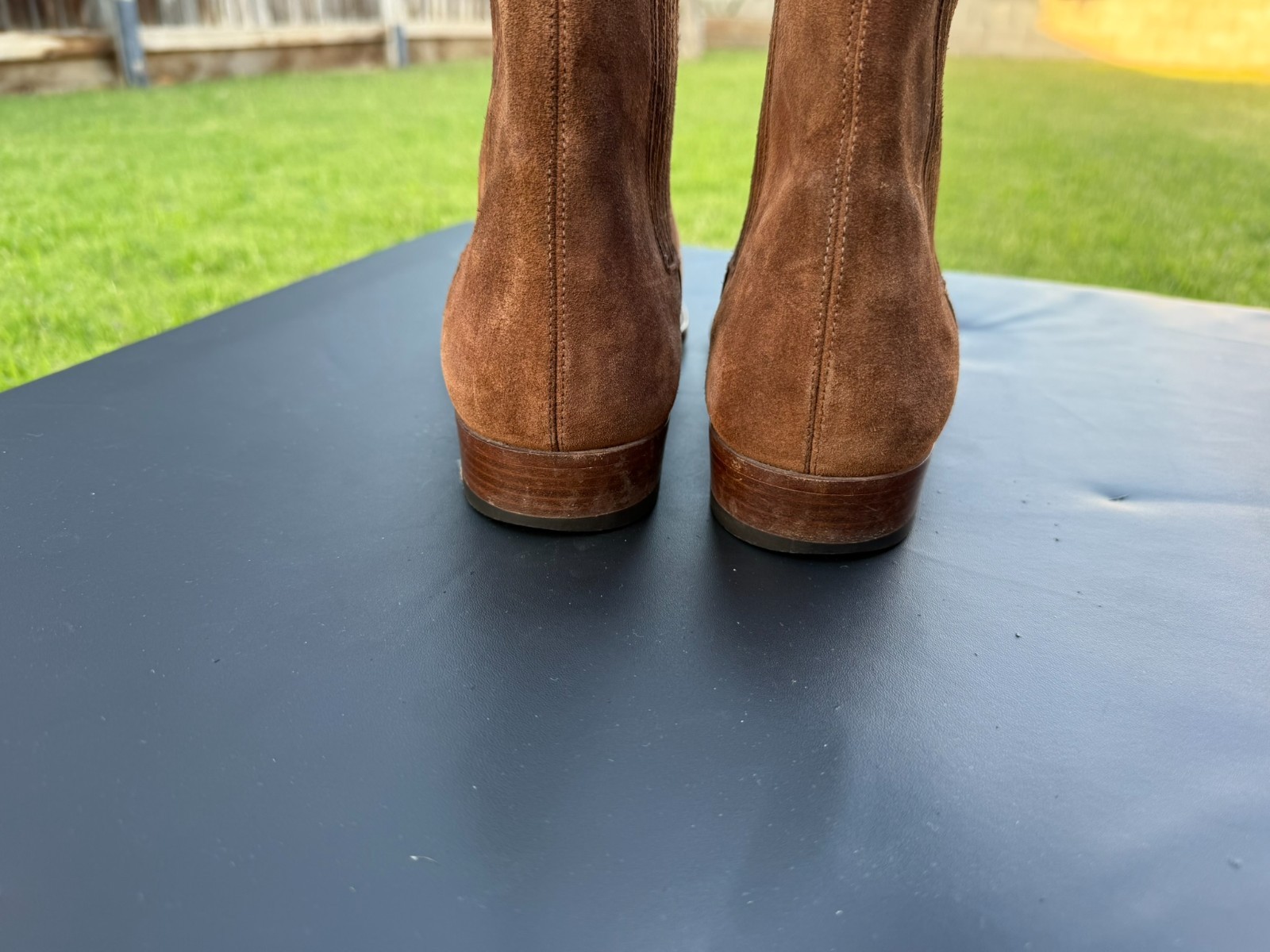 Saint Laurent Stivali Chelsea Wyatt 30 da uomo in camoscio marrone taglia 8 5 US 41 5 EU