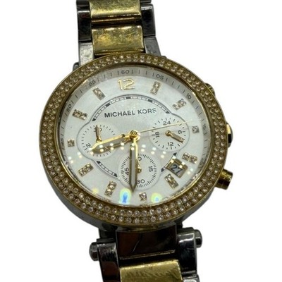 Michael Kors MK-5626 Two-Tone Chronograph Crystal Bezel Women's Wristwatch