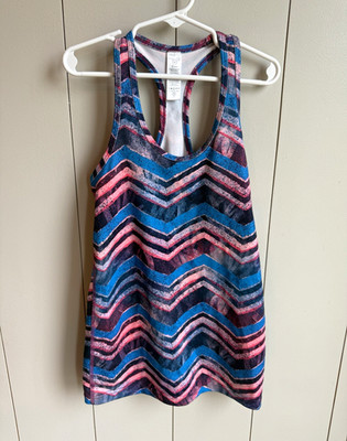 ivivva Girls Size 10 Racerback Scoop Neck Chevron Tank Blue Pink Purple
