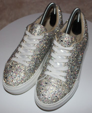 Betsey Johnson Sidny Lace-Up Rhinestone Platform Sz 7.5