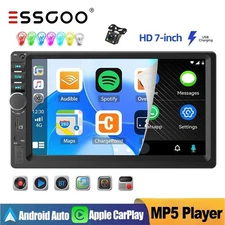 Upgrade 2 DIN Head Unit+Camera Apple CarPlay Android Auto Car Stereo Radio BT FM