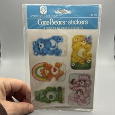 Vintage 1980s American Greetings Care Bears Stickesr 4 Sheets Sealed NOS