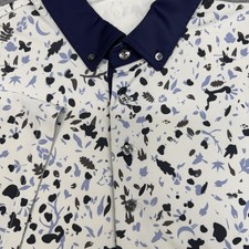 Greyson Polo Shirt Mens L White Floral Golf Collared Short Sleeve Performance