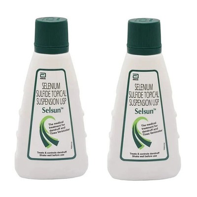2 Bottles of Selsun Suspension Anti Dandruff Shampoo 120ml Each