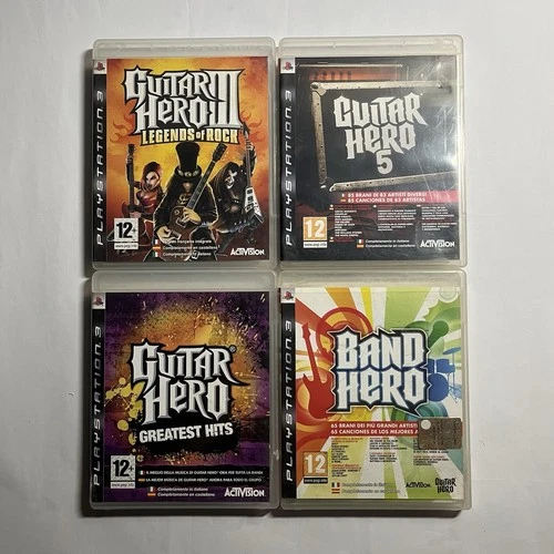 PS3 Games Lot 4: Guitar Hero 3, 5, Greatest Hits, Band Hero - PAL ITA Complete