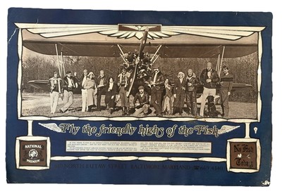 Vintage National Premium Beer Poster Baltimore Bar Art Plane Crew 1960s 21x14