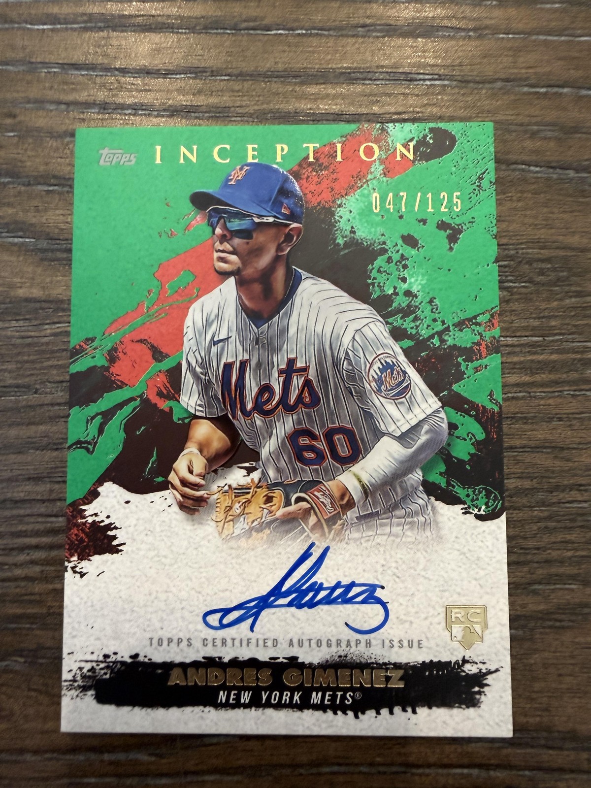 2021 Topps Inception #RESA-AG Andres Gimenez Rookies Auto Green #/125