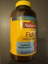 Nature Made Burp Less Fish Oil 1000 mg Softgels, 320 Count (Pack of 1) Brand New