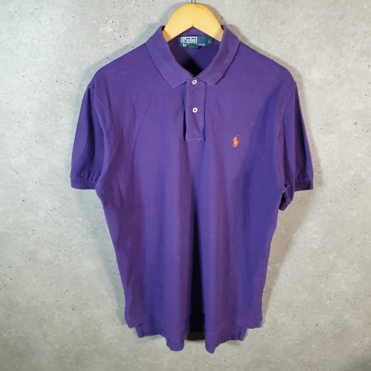Polo Ralph Lauren vintage uomo grande viola cotone ricamato pony